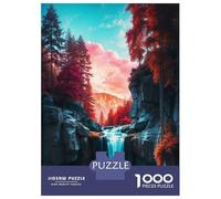 Rompecabezas De 1000 Piezas para Adultos Y Adolescentes Vibrant Forest Waterfall Rompecabezas para Adultos Juego Práctico Una Obra De Arte Difícil Y Desafiante 38x26cm/1000pcs