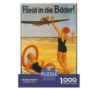 Rompecabezas De 1000 Piezas para Adultos Y Adolescentes Vintage Airplane Beach Travel Rompecabezas Juegos Relajantes Regalos para Mujeres Cumpleaños Y Navidad 70x50cm/1000pcs