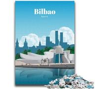 Rompecabezas de 1000 Piezas para Adultos y Adolescentes Visita Bilbao Juguete Educativo antiestrés Regalos de Amigo Secreto para niños de 14 años (tamaño 38x26cm)