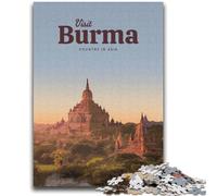 Rompecabezas de 1000 Piezas para Adultos y Adolescentes: Visita Birmania Juego Educativo, Juguete, decoración única para el hogar y Regalos (tamaño 38x52cm)