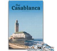 Rompecabezas de 1000 Piezas para Adultos y Adolescentes: Visita Casablanca Rompecabezas para Adultos, Juguetes y Juegos educativos para Adultos y Adolescentes (26x38cm)