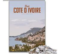 Rompecabezas de 1000 Piezas para Adultos y Adolescentes, Visita Costa de Marfil, Juego de ingenio, decoración de Pared, cumpleaños y Navidad (26x38cm) 1000 Piezas