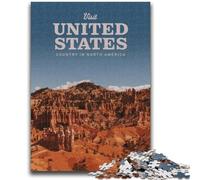 Rompecabezas de 1000 Piezas para Adultos y Adolescentes Visita Estados Unidos Rompecabezas de 1000 Piezas Juegos educativos Familiares Decoración del hogar Regalo (26x38cm)