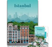 Rompecabezas de 1000 Piezas para Adultos y Adolescentes Visita Estambul, Juego Educativo para decoración del hogar, cumpleaños y Navidad (75x50cm)