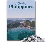 Rompecabezas de 1000 Piezas para Adultos y Adolescentes Visita Filipinas Juguete Educativo antiestrés Regalos de Amigo Secreto para niños de 14 años (tamaño 38x52cm)