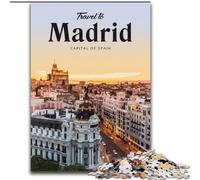 Rompecabezas de 1000 Piezas para Adultos y Adolescentes Visita Madrid Juego de Preguntas Toda la Familia (50x75cm) 1000 Piezas