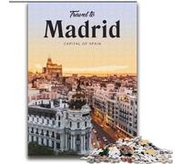 Rompecabezas de 1000 Piezas para Adultos y Adolescentes Visita Madrid Juego de Preguntas Toda la Familia (38x52cm) 1000 Piezas