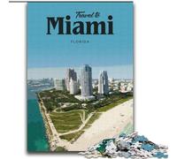 Rompecabezas de 1000 Piezas para Adultos y Adolescentes, Visita Miami, Apto para Mayores de 14 años, Juegos educativos, Regalos de Amigo Secreto, 75x100cm