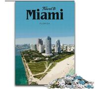 Rompecabezas de 1000 Piezas para Adultos y Adolescentes, Visita Miami, Juguetes educativos, cumpleaños para Mayores de 14 años, 50x75cm