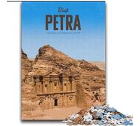 Rompecabezas de 1000 Piezas para Adultos y Adolescentes Visita Petra Vacaciones en casa Pasa el Tiempo con Piezas de Formas aleatorias Totalmente entrelazadas (38x52cm) 1000 Piezas