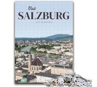 Rompecabezas de 1000 Piezas para Adultos y Adolescentes: Visita Salzburgo, un Juego Educativo, un desafío, un Juguete, decoración única para el hogar y Regalos (tamaño 38x26cm)