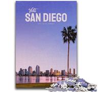 Rompecabezas de 1000 Piezas para Adultos y Adolescentes Visita San Diego para Mayores de 14 años Juego Imposible Regalo de cumpleaños y Navidad (tamaño 50x75cm)