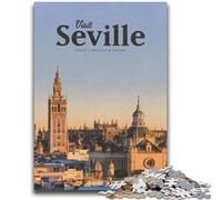 Rompecabezas de 1000 Piezas para Adultos y Adolescentes: Visita Sevilla, Juguete Educativo antiestrés para interacción Entre Padres e Hijos a Partir de 14 años (tamaño 50x75cm)
