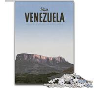 Rompecabezas de 1000 Piezas para Adultos y Adolescentes Visita Venezuela Juguetes de Entretenimiento Familiar con póster y Hoja de Trivia a Juego (26x38cm) 1000 Piezas