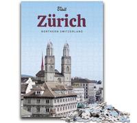 Rompecabezas de 1000 Piezas para Adultos y Adolescentes Visita Zúrich Rompecabezas para Adolescentes Juego de Preguntas y respuestas Decoración de Pared cumpleaños y Navidad