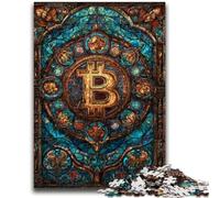 Rompecabezas de 1000 Piezas para Adultos y Adolescentes Vitrales Bitcoin Juego desafiante y Familiar Una Obra de Arte para Mayores de 14 años 50x75cm