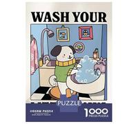 Rompecabezas De 1000 Piezas para Adultos Y Adolescentes Wash Your Little Paws Cute Dog Rompecabezas para Adultos Juego Práctico Una Obra De Arte Difícil Y Desafiante 38x26cm/1000pcs