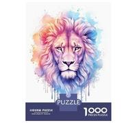 Rompecabezas De 1000 Piezas para Adultos Y Adolescentes Watercolor Lion Painting Rompecabezas para Adultos Juegos Relajantes Arte De Pared Difícil Y Desafiante 38x26cm/1000pcs