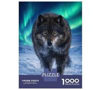 Rompecabezas De 1000 Piezas para Adultos Y Adolescentes Wolf Under The Aurora Borealis Rompecabezas para Adultos Juegos Familiares Análisis Y Lógica Regalos De Cumpleaños Y Únicos 70x50cm/1000pcs
