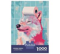 Rompecabezas De 1000 Piezas para Adultos Y Adolescentes Wolf with Toilet Paper on Head Rompecabezas para Adultos Juego Práctico Una Obra De Arte Difícil Y Desafiante 70x50cm/1000pcs