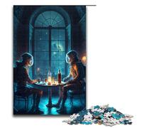 Rompecabezas de 1000 Piezas para Adultos y niños de Astronautas en un Castillo de Madera (75 x 50 cm)