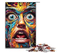 Rompecabezas de 1000 Piezas para Adultos y niños de Jigsaw con Caras psicodélicas pintadas de Madera 75 x 50 cm
