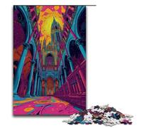 Rompecabezas de 1000 Piezas para Adultos y niños de la colección Psicodelia Colorida de la Catedral de Turku. Rompecabezas de Madera para Adultos (75 x 50 cm).