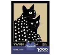 Rompecabezas De 1000 Piezas para Adultos Yayoi Kusama Black Cats Retro Exhibition Poster Rompecabezas para Adolescentes Juego De Ingenio Análisis Y Lógica Difícil Y Desafiante 38x26cm/1000pcs