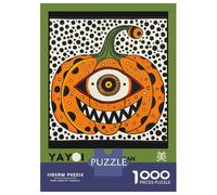 Rompecabezas De 1000 Piezas Para Adultos Yayoi Kusama Pumpkin No.10 Exhibition Poster Rompecabezas Para Adultos Juguetes Antiestrés Patrón De Montaje Oferta Como Regalo Para Toda La Familia 38x26cm/10