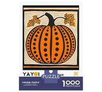 Rompecabezas De 1000 Piezas para Adultos Yayoi Kusama Pumpkin No.2 Exhibition Poster Rompecabezas para Adolescentes Juego De Ingenio Desafío Difícil Juego Desafiante Regalos 52x38cm/1000pcs