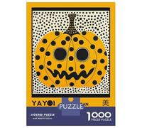 Rompecabezas De 1000 Piezas para Adultos Yayoi Kusama Pumpkin No.9 Exhibition Poster Rompecabezas para Adultos Juegos Relajantes Pero Divertidos Y Humorísticos Desafiante De Completar 52x38cm/1000pcs