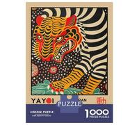 Rompecabezas De 1000 Piezas para Adultos Yayoi Kusama Tiger Retro Exhibition Poster Rompecabezas para Adultos Juguetes Antiestrés Patrón De Ensamblaje Cumpleaños 70x50cm/1000pcs