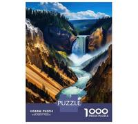 Rompecabezas De 1000 Piezas para Adultos Yellowstone Waterfall Landscape Rompecabezas para Adultos Análisis Práctico del Juego Y Lógica Interacción Entre Padres E Hijos 52x38cm/1000pcs