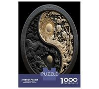 Rompecabezas De 1000 Piezas para Adultos Yin and Yang Poster Rompecabezas para Adultos Juegos De Relajación Regalos para Mujeres Cumpleaños Y Navidad 38x26cm/1000pcs
