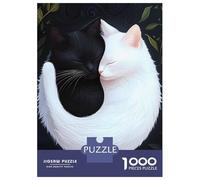 Rompecabezas De 1000 Piezas para Adultos Yin Yang Cats Rompecabezas Juego De Ingenio Carrera De Velocidad De Manos Interacción Entre Padres E Hijos 52x38cm/1000pcs