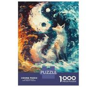 Rompecabezas De 1000 Piezas para Adultos Yin Yang Fox Rompecabezas para Adultos Juego Práctico Decoración Perfecta Regalos De Cumpleaños Y Únicos 38x26cm/1000pcs