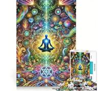 Rompecabezas de 1000 Piezas para Adultos Yoga meditación Juego práctico Entrena tu Cerebro y Tus Manos Cada Pieza es única 50x75cm