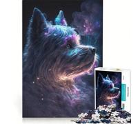 Rompecabezas de 1000 Piezas para Adultos Yorkshire Terrier Galaxy Juego práctico Entrena tu Cerebro y Tus Manos Cada Pieza es única 38x52cm