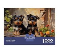 Rompecabezas De 1000 Piezas para Adultos Yorkshire Terrier Puppies Rompecabezas para Adultos Juguete Decoración De Pared Regalos para Mujeres para Cumpleaños, Navidad 52x38cm/1000pcs