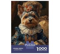 Rompecabezas De 1000 Piezas para Adultos Yorkshire Terrier Renaissance Duchess Vintage Dog Painting Rompecabezas para Adultos Juego De Ingenio Desafío Difícil Desafiante De Completar 38x26cm/1000pcs