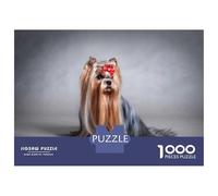 Rompecabezas De 1000 Piezas para Adultos Yorkshire Terrier Rompecabezas para Adultos Juego De Ingenio Análisis Y Lógica Cumpleaños Y Navidad 52x38cm/1000pcs