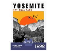 Rompecabezas De 1000 Piezas Para Adultos Yosemite National Park Mid Century Modern Collage Poster Rompecabezas Para Adultos Juego Familiar Vacaciones En Casa Matar El Tiempo Difícil Y Desafiante 70x50