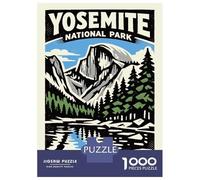 Rompecabezas De 1000 Piezas para Adultos Yosemite National Park Vintage Poster Rompecabezas para Adultos Juego Familiar Difícil Difícil Y Desafiante 52x38cm/1000pcs