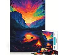 Rompecabezas de 1000 Piezas para Adultos, Yosemite Sunset Pixel Art, Corte preciso, Divertido Juego de ingenio, Tiempo de Ocio, Actividad de cumpleaños (38x52cm)