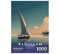 Rompecabezas De 1000 Piezas para Adultos Zanzibar Dhow Sailboat at Sunset Rompecabezas para Adultos Juguete Decoración De Pared Desafío Difícil Diversión Actividades En Casa, 38x26cm/1000pcs