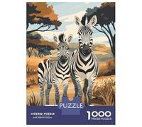 Rompecabezas De 1000 Piezas para Adultos Zebra Family in Savannah Rompecabezas para Adultos Juguetes Antiestrés Vacaciones En Casa Matar El Tiempo Desafiante De Completar 70x50cm/1000pcs