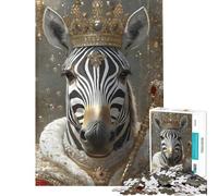 Rompecabezas de 1000 Piezas para Adultos Zebra King Rompecabezas para Adolescentes Juegos Familiares Vacaciones en casa para Pasar el Tiempo cumpleaños y Navidad (tamaño 38x52cm)