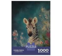 Rompecabezas De 1000 Piezas para Adultos Zebra Portrait in Bloom Rompecabezas para Adultos Juegos Familiares Regalos De Corte De Precisión para Amigos Y Familiares 52x38cm/1000pcs