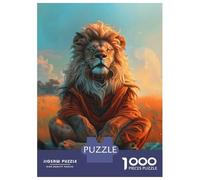 Rompecabezas De 1000 Piezas para Adultos Zen Lion Meditation Rompecabezas Juego De Ingenio Carrera De Velocidad De Manos Interacción Entre Padres E Hijos 70x50cm/1000pcs
