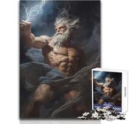 Rompecabezas de 1000 Piezas para Adultos, Zeus, mitología Griega, para Disfrutar de un Ambiente Relajado y Tranquilo, Ajuste Estable, Corte preciso, tamaño del Juguete: 50x75cm